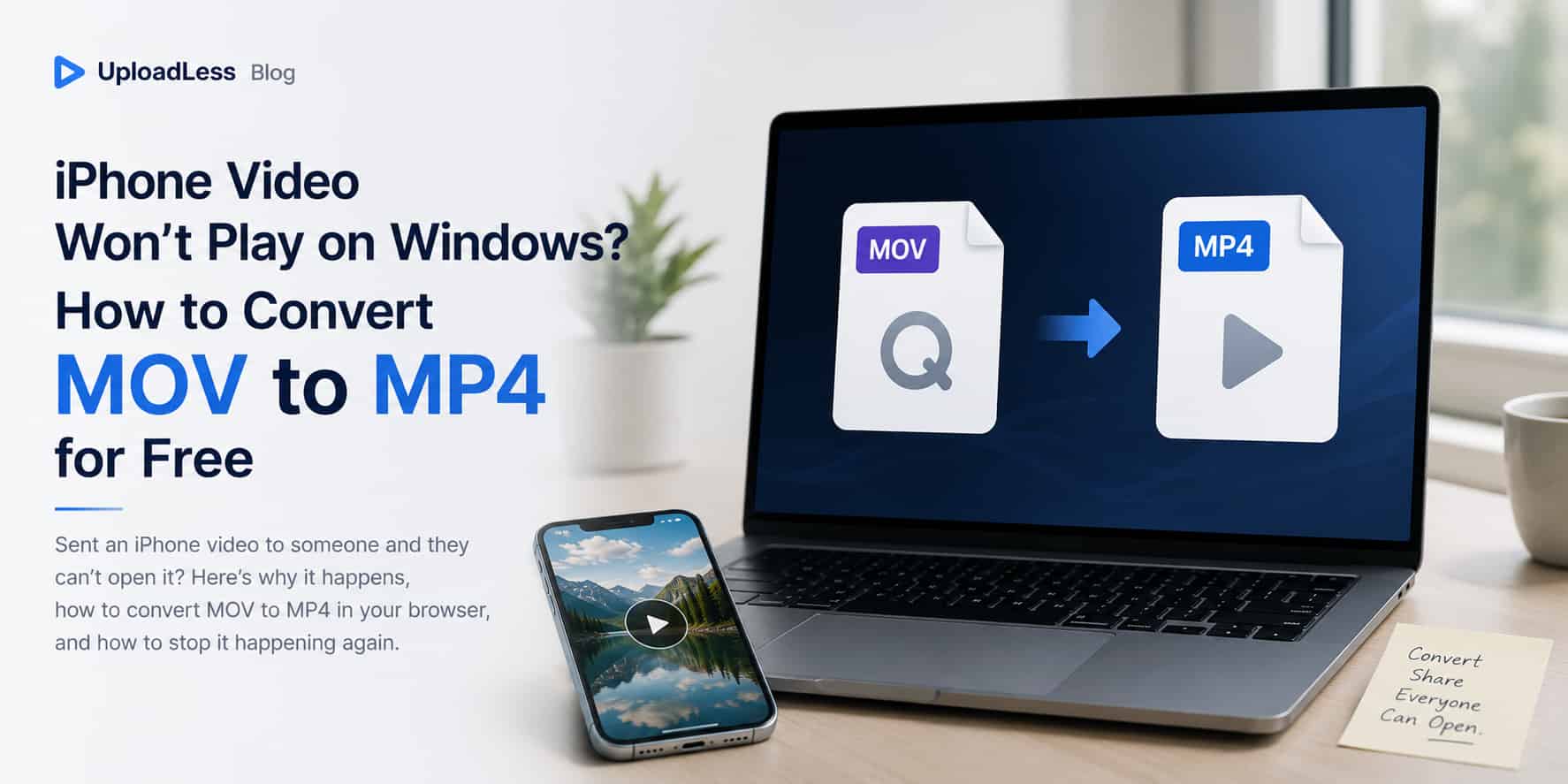 iPhone Video Won't Play on Windows? How to Convert MOV to MP4 for Free