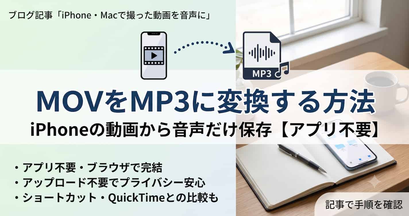 MOVをMP3に変換する方法 | iPhoneの動画から音声だけ保存【アプリ不要】