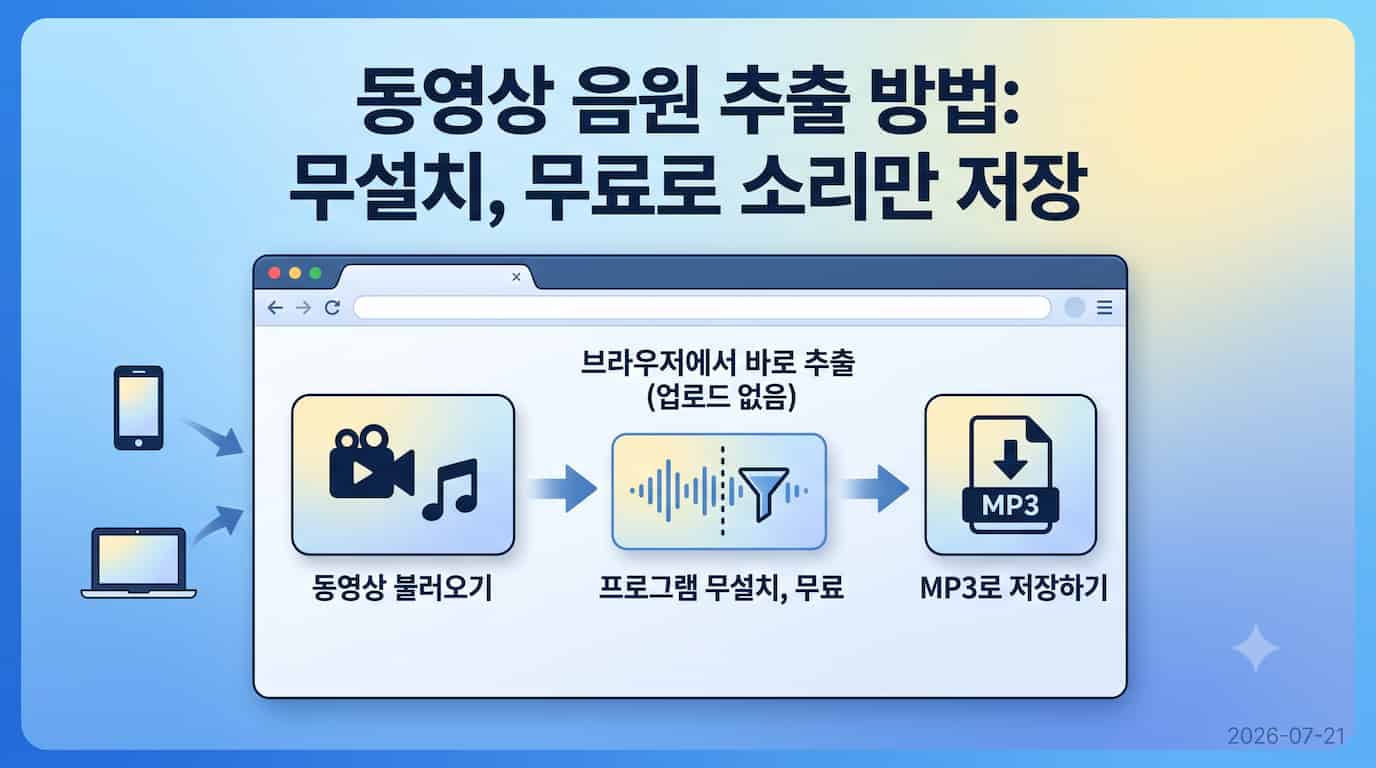 동영상 음원 추출: 영상에서 소리만 MP3로 저장하는 방법